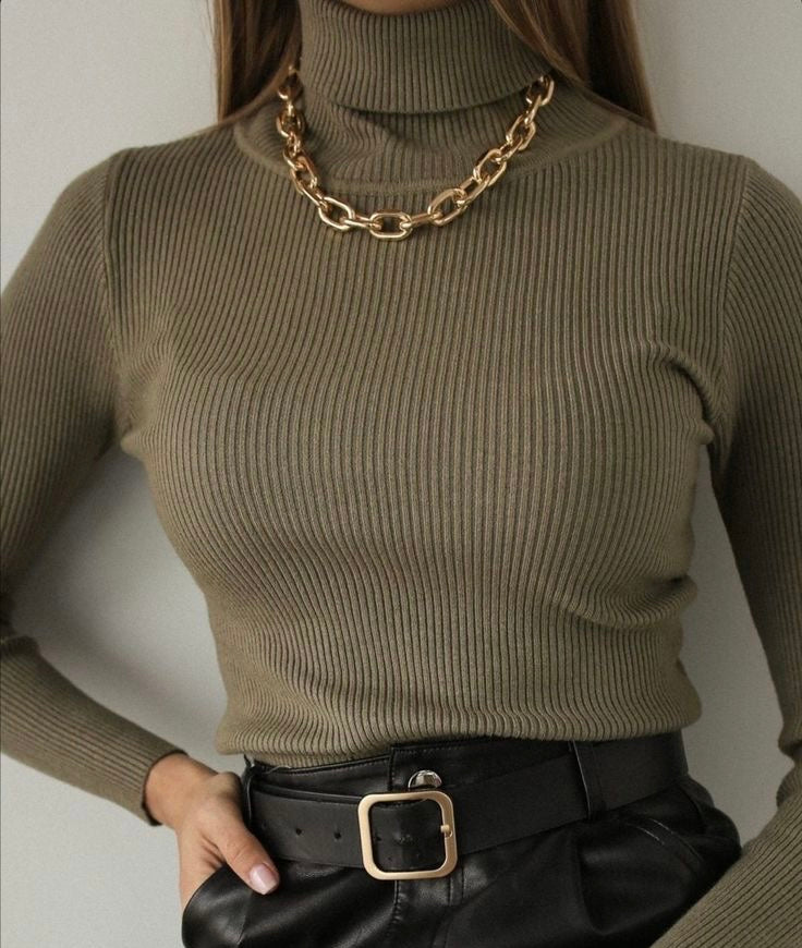 Rollkragen Mia (2 für 1) - Moody Fashion Khaki / One Size Pullover